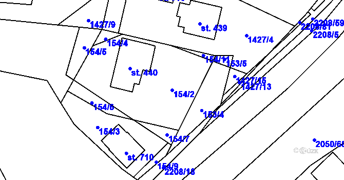 Parcela st. 154/2 v KÚ Lichnov u Nového Jičína, Katastrální mapa