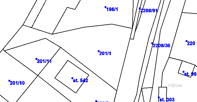 Parcela st. 201/1 v KÚ Lichnov u Nového Jičína, Katastrální mapa