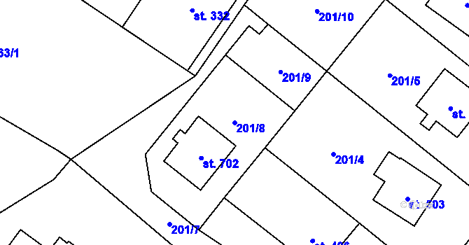 Parcela st. 201/8 v KÚ Lichnov u Nového Jičína, Katastrální mapa