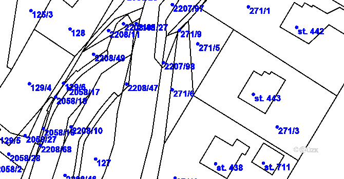 Parcela st. 271/6 v KÚ Lichnov u Nového Jičína, Katastrální mapa