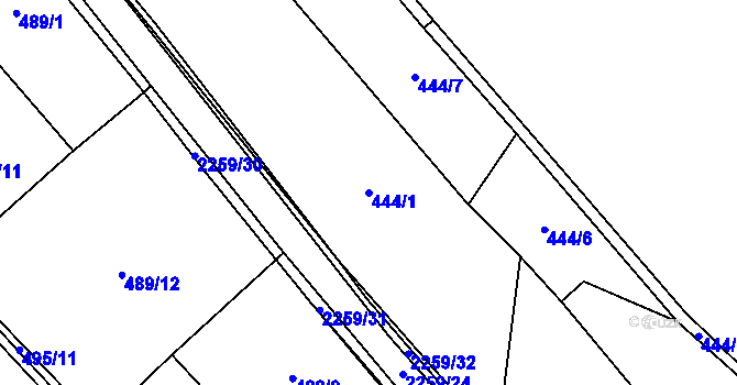 Parcela st. 444/1 v KÚ Lichnov u Nového Jičína, Katastrální mapa