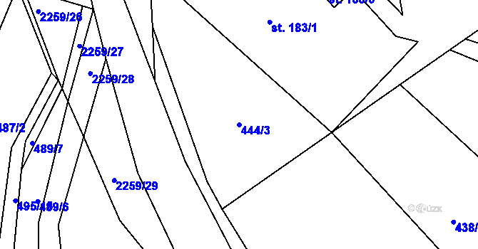 Parcela st. 444/3 v KÚ Lichnov u Nového Jičína, Katastrální mapa