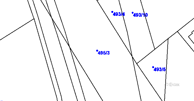 Parcela st. 495/3 v KÚ Lichnov u Nového Jičína, Katastrální mapa