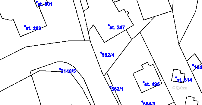 Parcela st. 562/4 v KÚ Lichnov u Nového Jičína, Katastrální mapa
