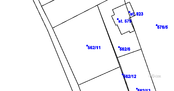 Parcela st. 562/11 v KÚ Lichnov u Nového Jičína, Katastrální mapa