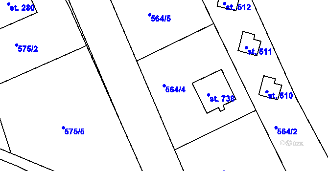 Parcela st. 564/4 v KÚ Lichnov u Nového Jičína, Katastrální mapa