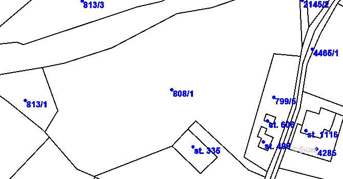 Parcela st. 808/1 v KÚ Lichnov u Nového Jičína, Katastrální mapa