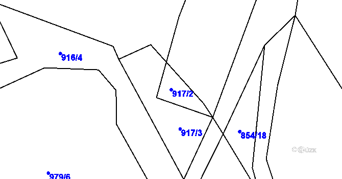 Parcela st. 917/2 v KÚ Lichnov u Nového Jičína, Katastrální mapa