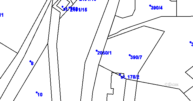 Parcela st. 2050/1 v KÚ Lichnov u Nového Jičína, Katastrální mapa