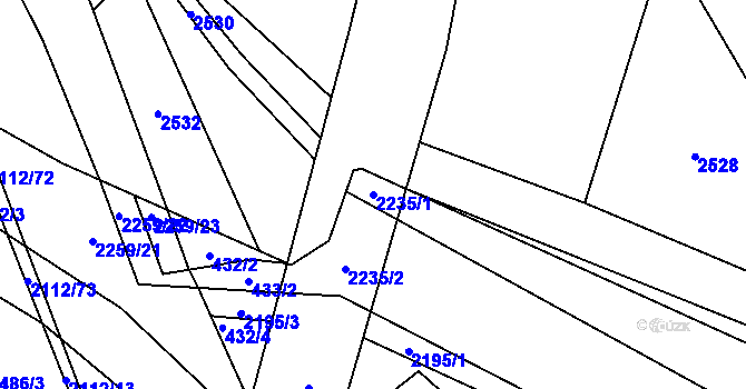 Parcela st. 2235/1 v KÚ Lichnov u Nového Jičína, Katastrální mapa