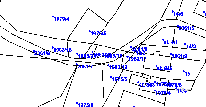 Parcela st. 1983/18 v KÚ Lichnov u Nového Jičína, Katastrální mapa