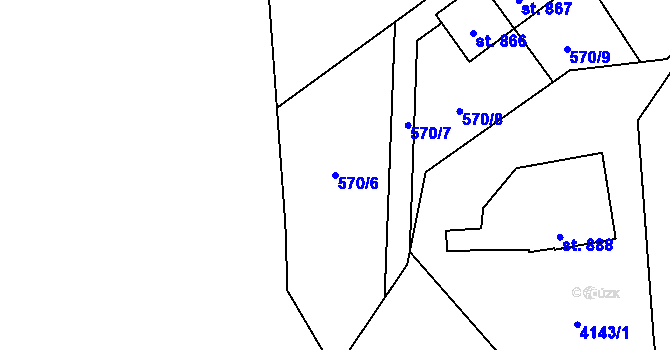 Parcela st. 570/6 v KÚ Lichnov u Nového Jičína, Katastrální mapa