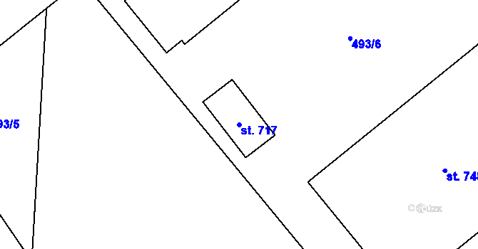 Parcela st. 717 v KÚ Lichnov u Nového Jičína, Katastrální mapa