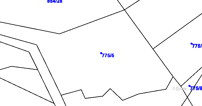 Parcela st. 775/5 v KÚ Lichnov u Nového Jičína, Katastrální mapa