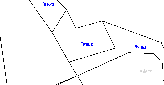 Parcela st. 916/2 v KÚ Lichnov u Nového Jičína, Katastrální mapa