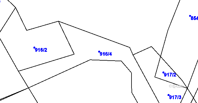 Parcela st. 916/4 v KÚ Lichnov u Nového Jičína, Katastrální mapa