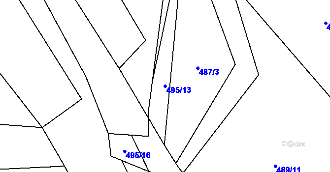 Parcela st. 495/13 v KÚ Lichnov u Nového Jičína, Katastrální mapa