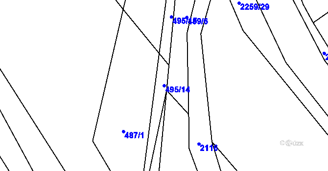 Parcela st. 495/14 v KÚ Lichnov u Nového Jičína, Katastrální mapa