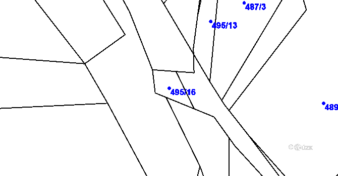 Parcela st. 495/16 v KÚ Lichnov u Nového Jičína, Katastrální mapa