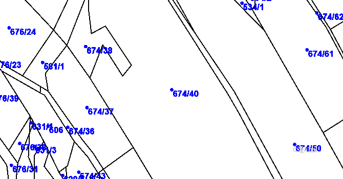Parcela st. 674/40 v KÚ Lichnov u Nového Jičína, Katastrální mapa