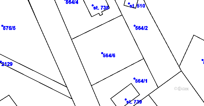 Parcela st. 564/6 v KÚ Lichnov u Nového Jičína, Katastrální mapa