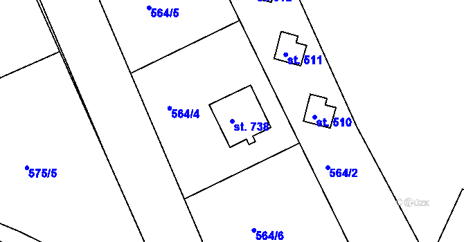 Parcela st. 738 v KÚ Lichnov u Nového Jičína, Katastrální mapa