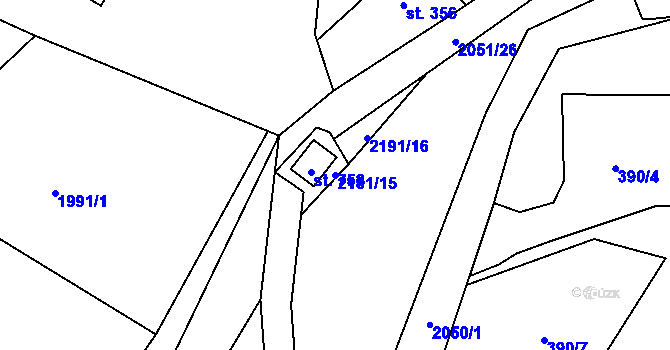 Parcela st. 2191/15 v KÚ Lichnov u Nového Jičína, Katastrální mapa