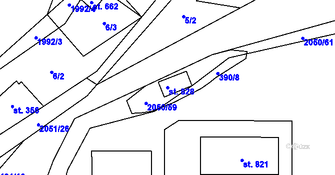 Parcela st. 828 v KÚ Lichnov u Nového Jičína, Katastrální mapa