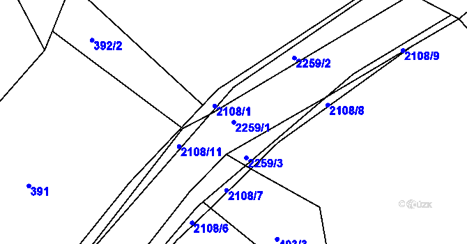 Parcela st. 2259/1 v KÚ Lichnov u Nového Jičína, Katastrální mapa