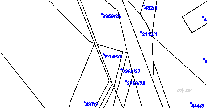 Parcela st. 2259/26 v KÚ Lichnov u Nového Jičína, Katastrální mapa