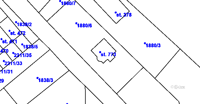 Parcela st. 773 v KÚ Lichnov u Nového Jičína, Katastrální mapa