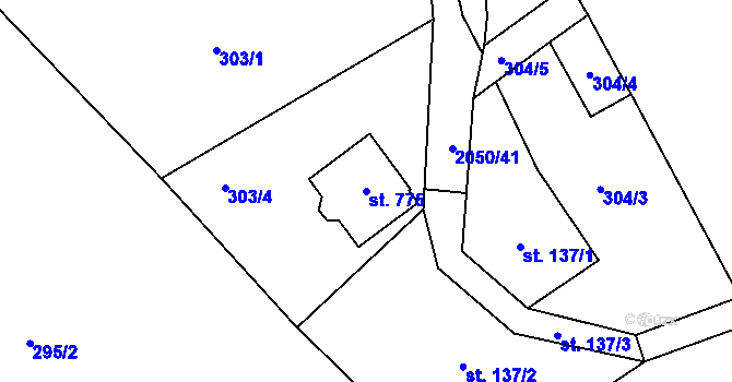 Parcela st. 775 v KÚ Lichnov u Nového Jičína, Katastrální mapa
