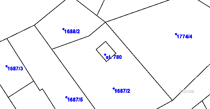 Parcela st. 780 v KÚ Lichnov u Nového Jičína, Katastrální mapa