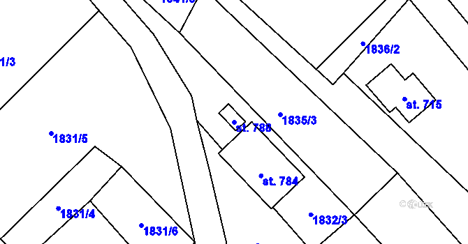 Parcela st. 788 v KÚ Lichnov u Nového Jičína, Katastrální mapa