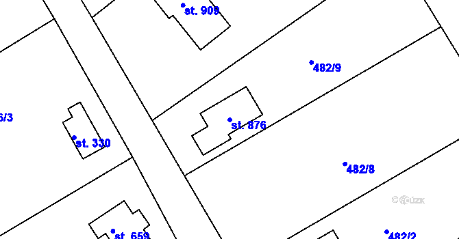 Parcela st. 876 v KÚ Lichnov u Nového Jičína, Katastrální mapa