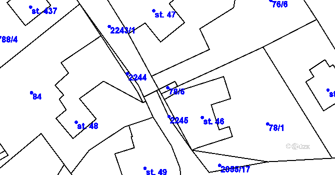Parcela st. 78/6 v KÚ Lichnov u Nového Jičína, Katastrální mapa