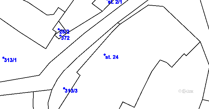 Parcela st. 24 v KÚ Noutonice, Katastrální mapa