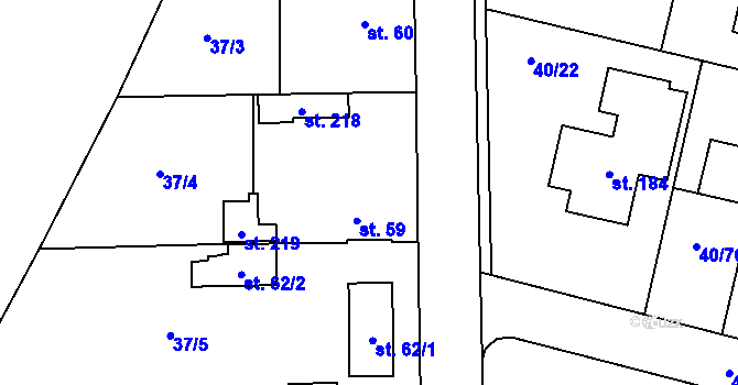 Parcela st. 59 v KÚ Noutonice, Katastrální mapa