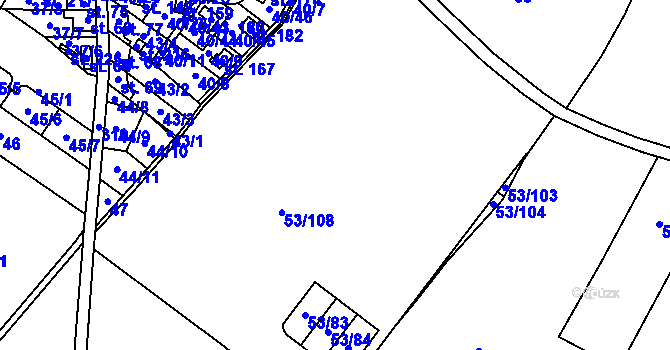 Parcela st. 53 v KÚ Noutonice, Katastrální mapa