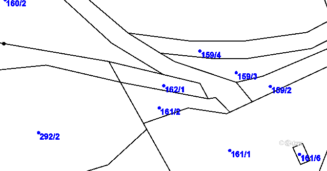 Parcela st. 162/1 v KÚ Noutonice, Katastrální mapa