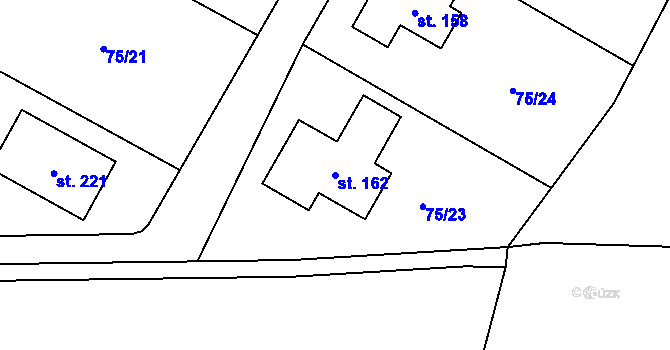 Parcela st. 162 v KÚ Noutonice, Katastrální mapa
