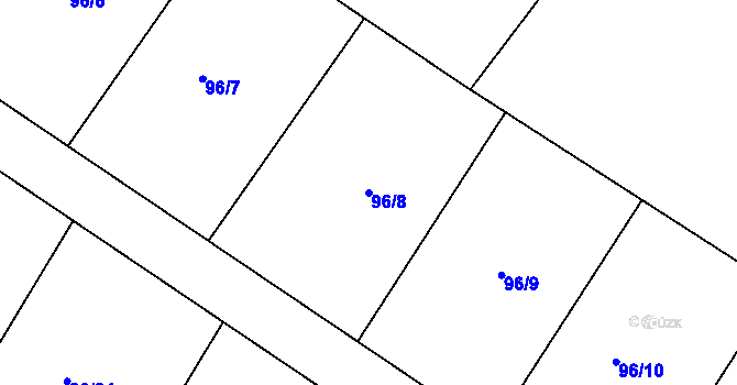 Parcela st. 96/8 v KÚ Noutonice, Katastrální mapa