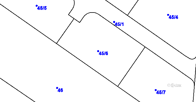 Parcela st. 45/6 v KÚ Noutonice, Katastrální mapa