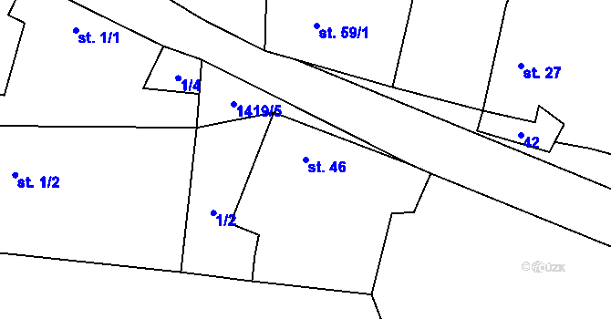 Parcela st. 46 v KÚ Líchovy, Katastrální mapa
