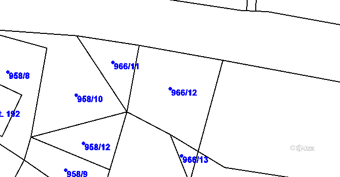 Parcela st. 966/12 v KÚ Líchovy, Katastrální mapa
