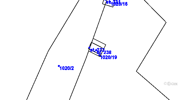 Parcela st. 238 v KÚ Líchovy, Katastrální mapa