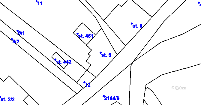 Parcela st. 5 v KÚ Lindava, Katastrální mapa