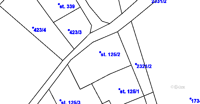 Parcela st. 125/2 v KÚ Lindava, Katastrální mapa