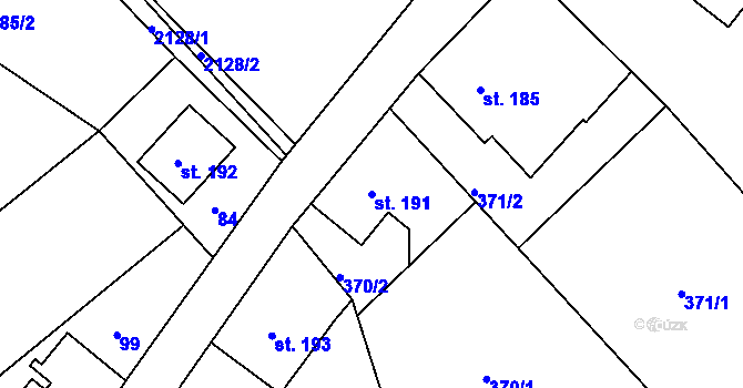 Parcela st. 191 v KÚ Lindava, Katastrální mapa