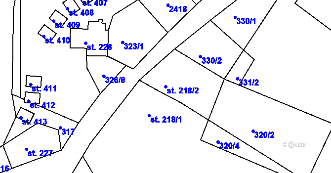 Parcela st. 218/2 v KÚ Lindava, Katastrální mapa